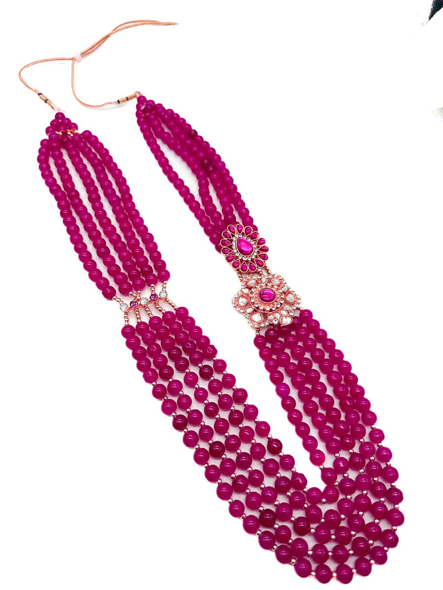 Kundan with Pearls beautiful mala for groom sherwani Saheli Ethnic