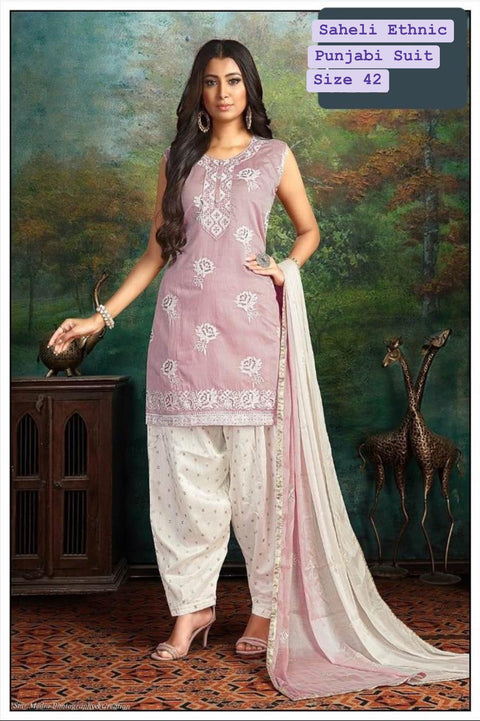 Silk based embroidery & sequined work designer kameez with silk based salwar and chiffon based dupatta