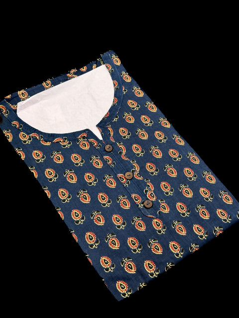 Pure Cotton based Printed short Kurti for girls /Ladies (Size 38 - length 28 inches, Size 42 ,46, 48 length -31 inches)sleeves 17 inch