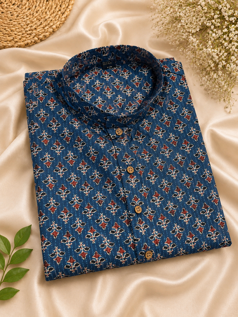 Pure cotton based Men’s Printed kurti (sizes mentioned in inches ,not according to the label on Kurti)size 44 kurti- Length 40 inches and size 46-length 42 inches ) Kurti only. Pants not included.