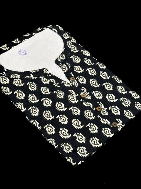 Pure Cotton based Printed short Kurti for girls /Ladies (Size 38 - length 28 inches, Size 42 ,46, 48 length -31 inches)sleeves 17 inch
