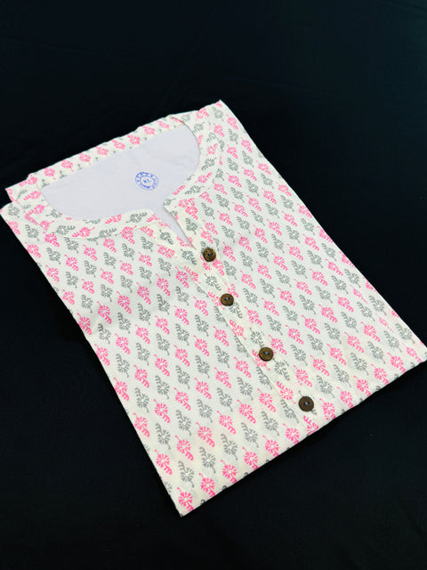 Pure Cotton based Printed short Kurti for girls /Ladies (Size 38 - length 28 inches, Size 42 ,46, 48 length -31 inches)sleeves 17 inch