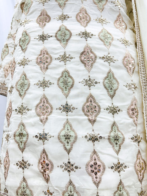 Embroidery work silk based sharara suit