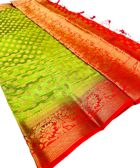 Art Silk Based beautiful design Saree with contrast Pallu & Blouse