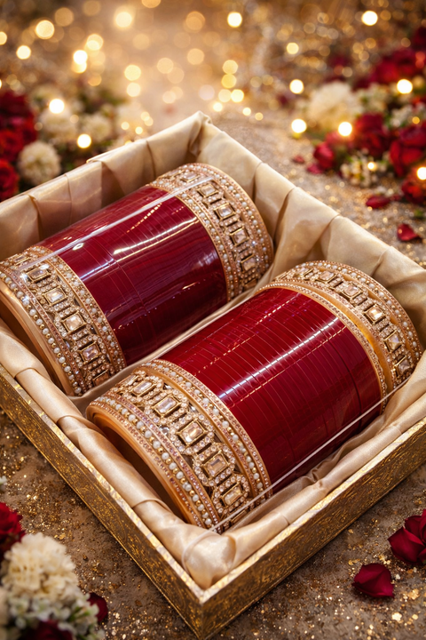 Plus size Beautiful traditional look stone work Bridal Chura