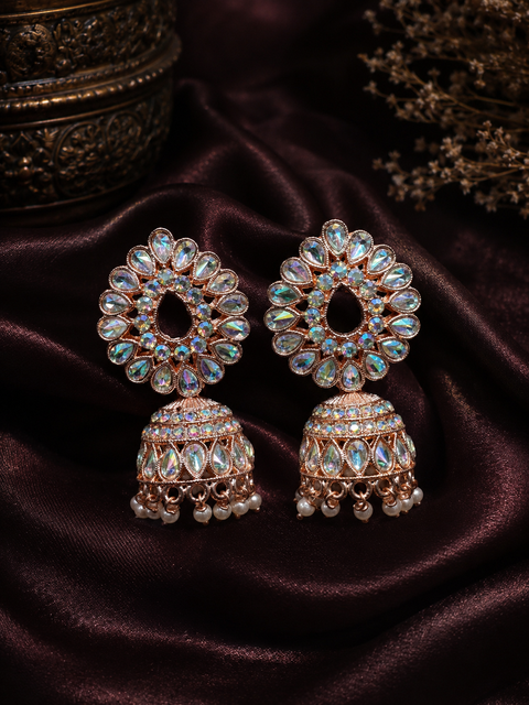 Beautiful pearls with kundan work jhumka
