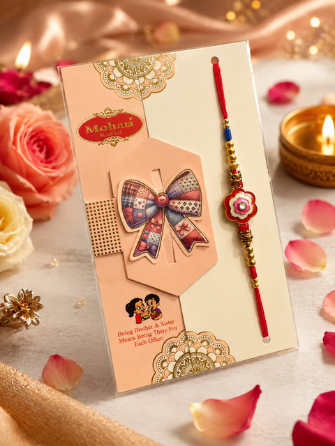 Beautiful Evil Eye Rakhi with premium gift-ready packaging – a perfect blend of style, protection, and sibling love.