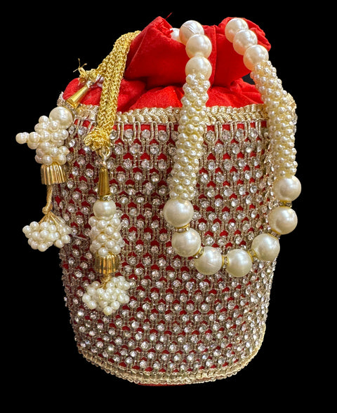 Embroidery with stones  work hand bag /potli bag