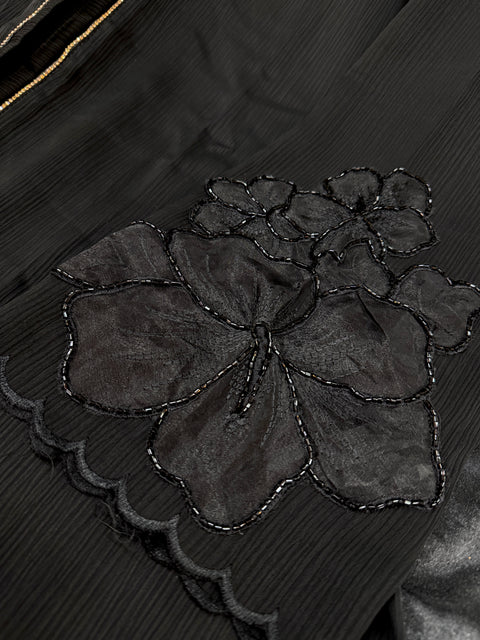 Beautiful and very Soft georgette based handwork Abaya (Chest 48-50 inches and length approximately 56 inches) with Hijaab (scarf)