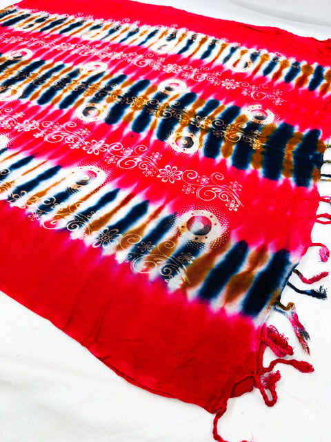Multicoloured Print Cotton based plain dupatta scarf style
