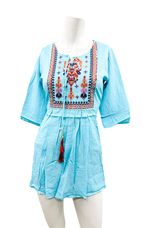 Rayon based Embroidery work short Kurti