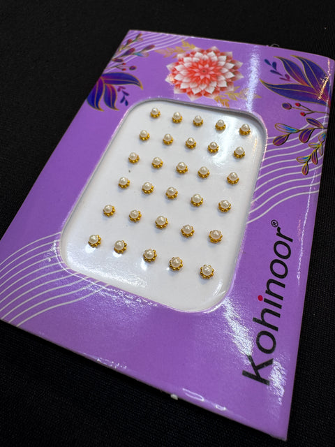 Pearl with stone Round shape bindi