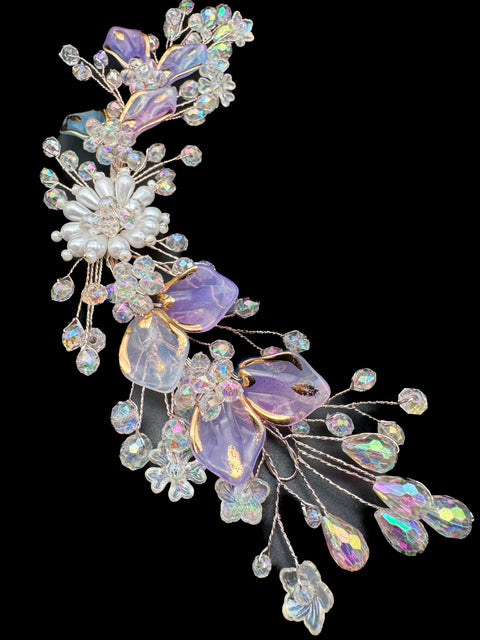 Very shiny and sparkly crystals with pearls hair accessories for styling hair (perfect for curls or hair bun style) easy to use