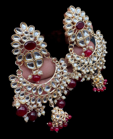 Kundan with beautiful pearls heavy look Earrings