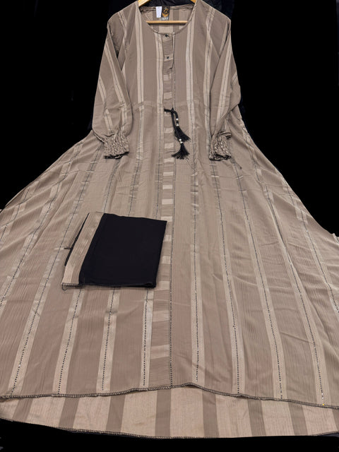 Beautiful and very Soft georgette based handwork Abaya (Chest 48-50 inches and length approximately 56 inches)with Hijaab (scarf)