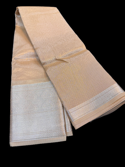 Tissue Organza Silk Saree with beautiful Zari Border