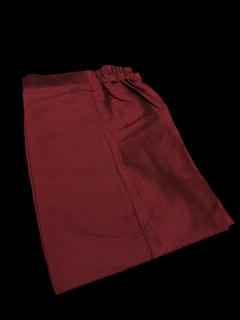 (Video clip attached)Maroon Raw silk based heavy embroidery work with all over sequinned work Jacket style Mens classy Indo western with (half sleeves Kurta ) and Pants