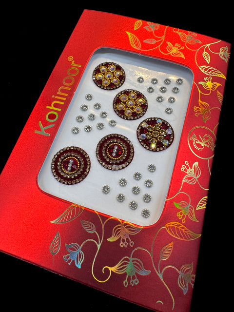 Golden stone Deep Maroon Bindi