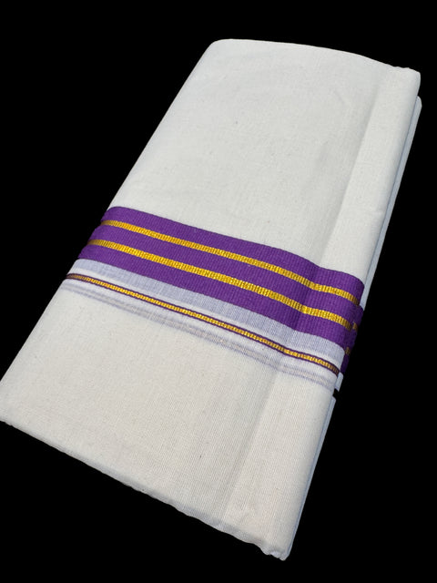 Woven Cotton Kerala Mundu / Dhoti in off White ( 4mtrs )