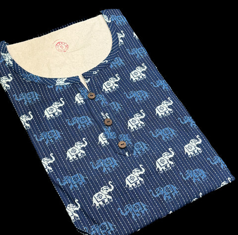 Pure Cotton based Printed short Kurti for girls /Ladies (Size 38 - length 28 inches, Size 42 ,46, 48 length -31 inches)sleeves 17 inch