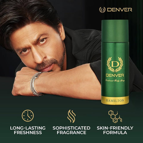 Denver Hamilton Nano Deodorant Body Spray for Men | Long-Lasting Deo Fragrance and Odor Protection | Aromatic Blend of Lavender, Bergamot, Cedarwood and Musk, 150 ml)