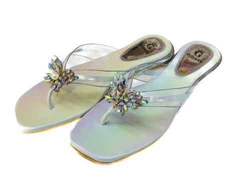 Crystal work butterfly design work soft cushioned Flats