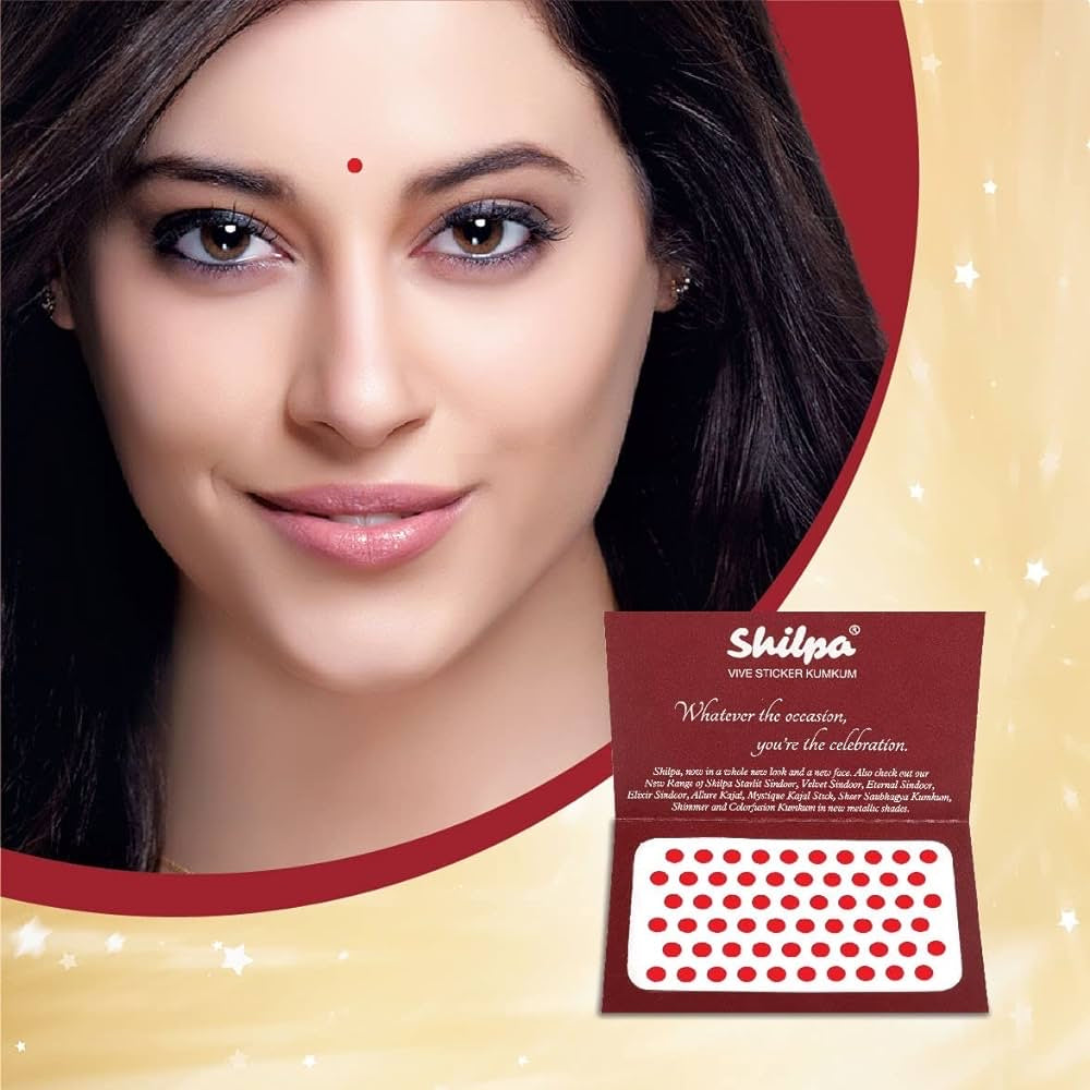 Deep Red Shilpa Vive Sticker Kumkum Bindi– Saheli Ethnic Indian Wear