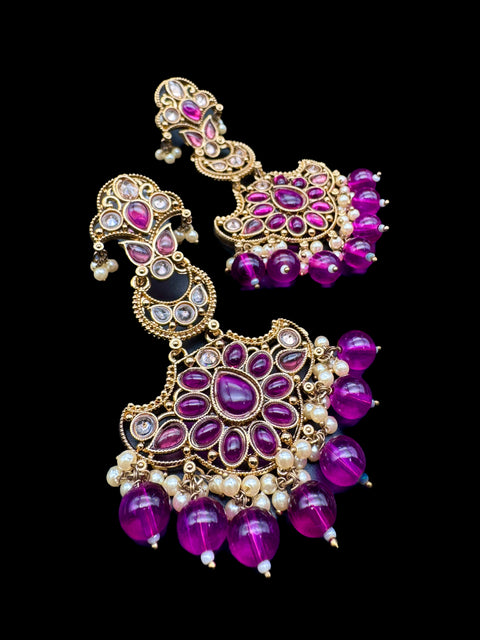 Original Polki with beautiful pearls heavy look Earrings with lite weight