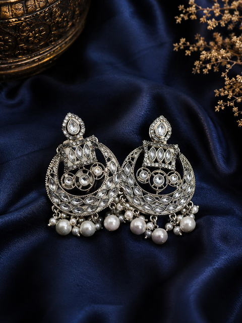 Polki Stone with pearls beautiful Earrings