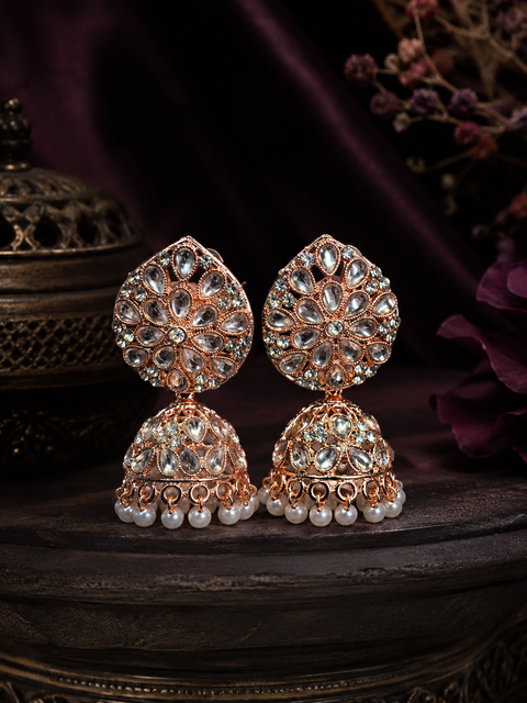 Beautiful pearls with kundan work jhumka
