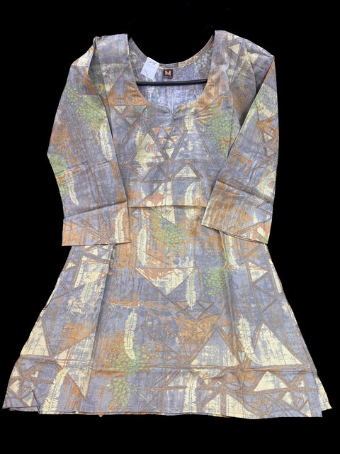 Grey color Very very soft Pure Rayon based printed kurti