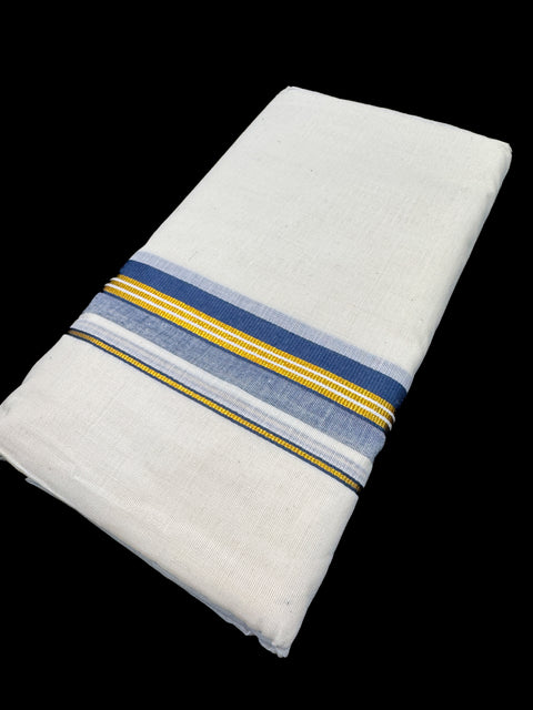 Woven Cotton Kerala Mundu / Dhoti in off White ( 4 mtrs )
