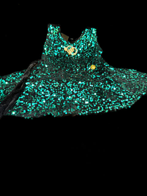 Sequined on back velvet frock