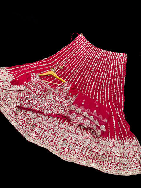 Georgette based beautiful embroidery work blouse with sequins work all over lehnga and Georgette dupatta