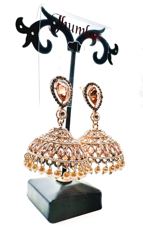 Polki stone with pearls work beautiful Jhumka