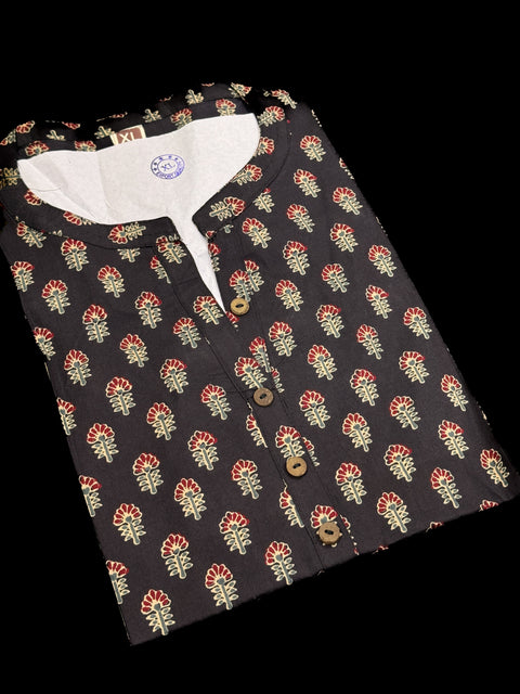 Pure Cotton based Printed short Kurti for girls /Ladies (Size 38 - length 28 inches, Size 42 ,46, 48 length -31 inches)sleeves 17 inch