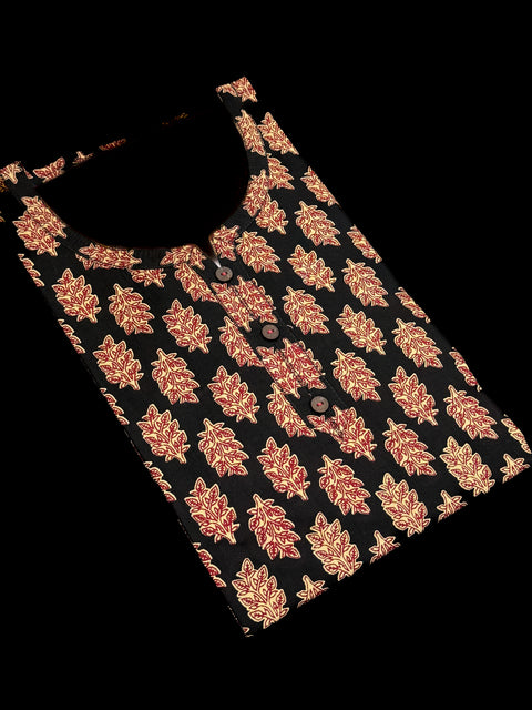 Pure Cotton based Printed short Kurti for girls /Ladies (Size 38 - length 28 inches, Size 42 ,46, 48 length -31 inches)sleeves 17 inch