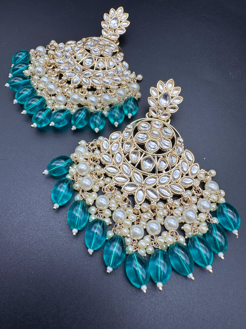 Kundan with beautiful pearls heavy look Earrings