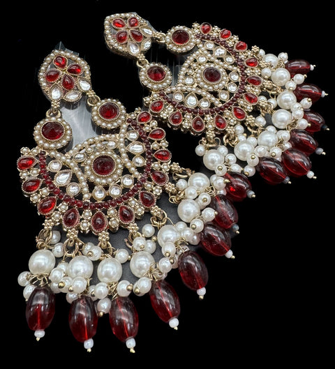 Kundan & pearl work stylish earrings