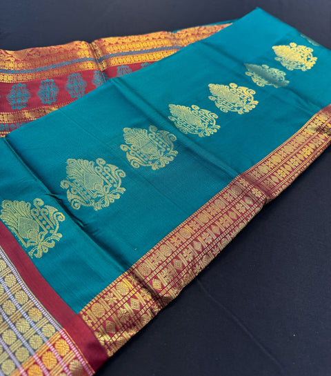 Art Silk Sarees with contrast Pallu and Blouse