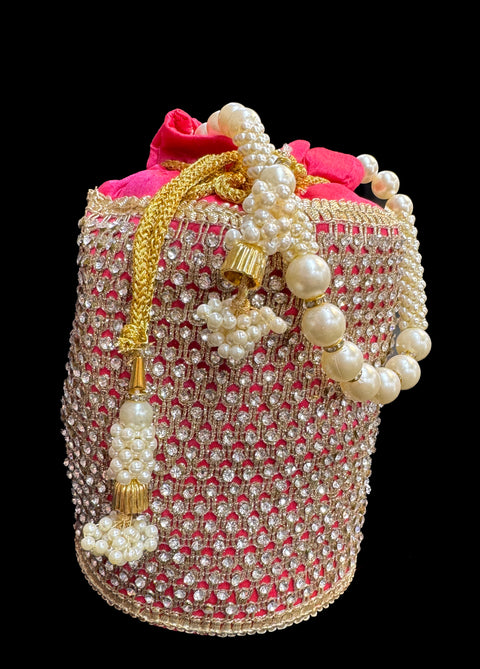 Embroidery with stones  work hand bag /potli bag