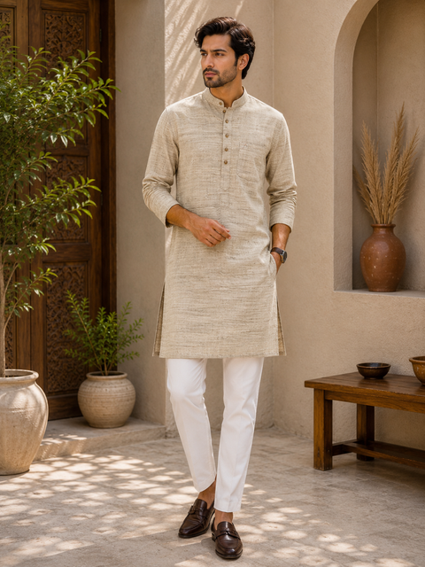 Very soft Pure cotton based Men’s plain kurti (sizes mentioned in inches ,not according to the label on Kurti)size 44 kurti- Length 40 inches and size 46-length 42 inches ) Kurti only. Pants not included.
