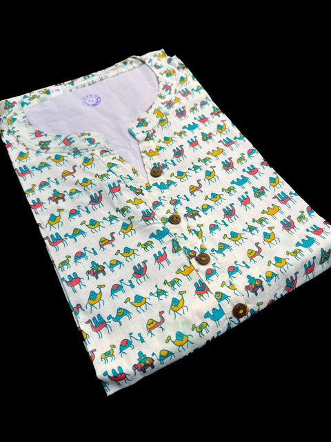Pure Cotton based Printed short Kurti for girls /Ladies (Size 38 - length 28 inches, Size 42 ,46, 48 length -31 inches)sleeves 17 inch