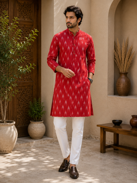 Pure cotton based Men’s Printed kurti (sizes mentioned in inches ,not according to the label on Kurti)size 44 kurti- Length 40 inches and size 46-length 42 inches ) Kurti only. Pants not included.