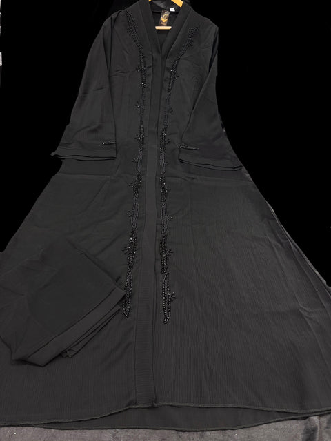 Beautiful and very Soft georgette based handwork Abaya (Chest 48-50 inches and length approximately 56 inches)with Hijaab (scarf)