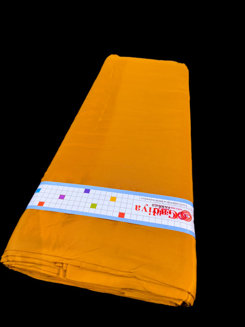 Harvest Gold color Pure and soft Crepe Silk Fabric (per meter)