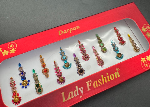 Multicolour Bindi with beautiful Stone work