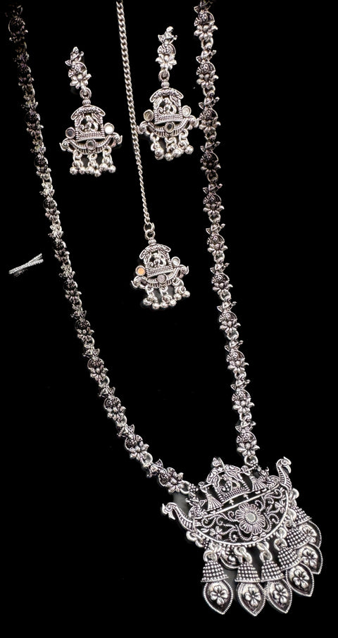 Doli design work Beautiful oxidised Necklace with earrings