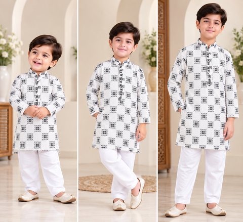 Soft Rayon based embroidery with sequined work kurta, Comes with a white pajama.Slight variation in colour and design is possible l