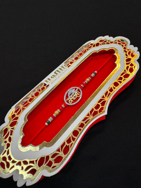 AD stone Beautiful Stone Work Rakhi in nice pack gift card
